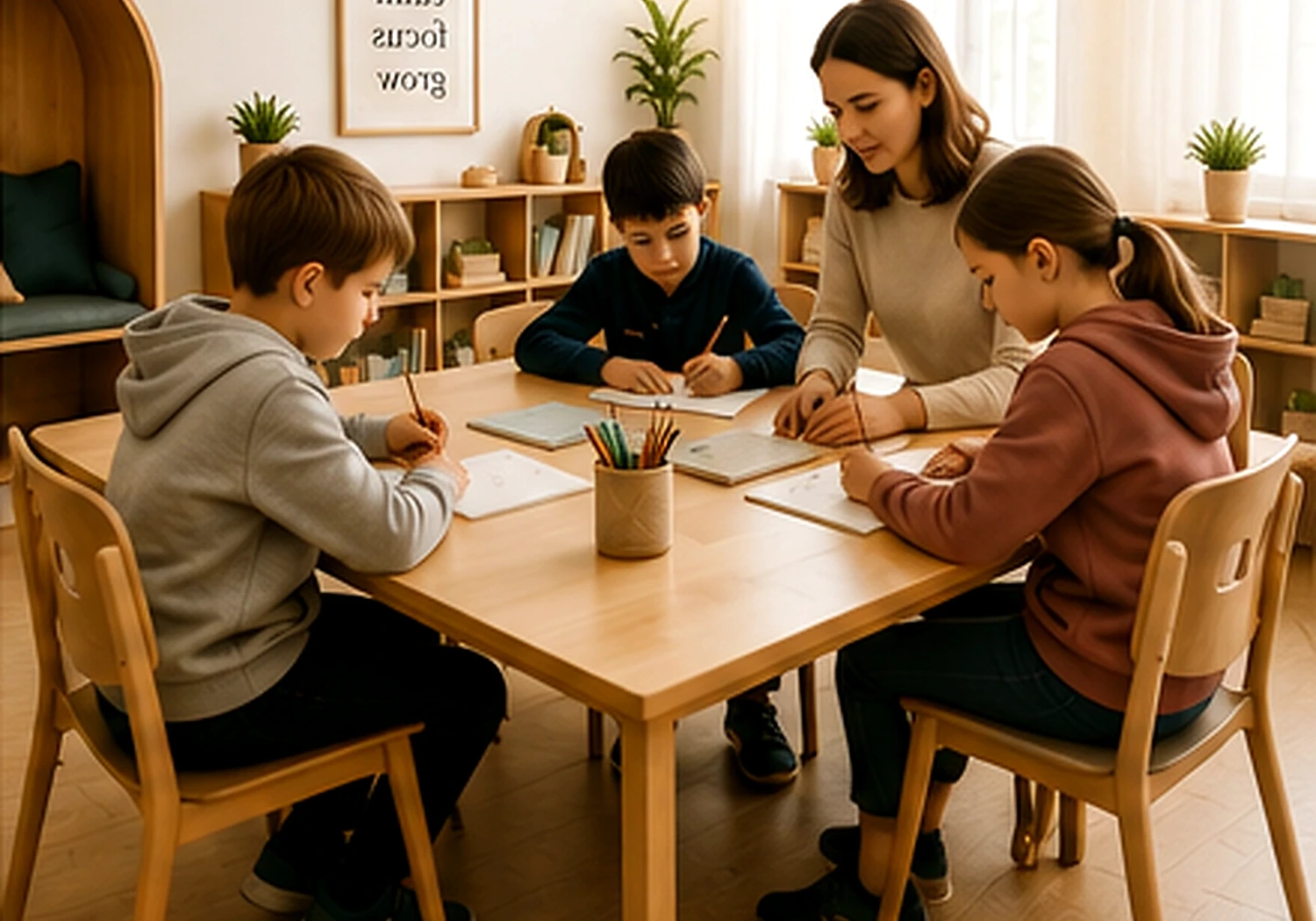 Children communicating naturally in a bilingual learning environment