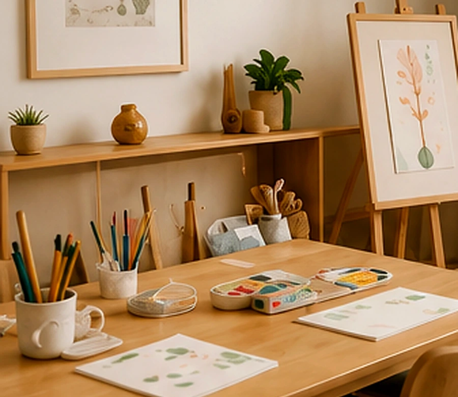 Hands-on learning materials in a calm studio
