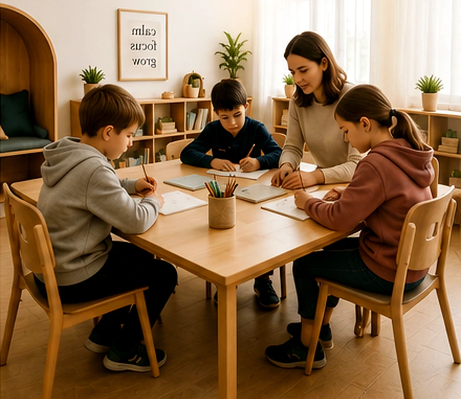 Children exploring a practical science activity