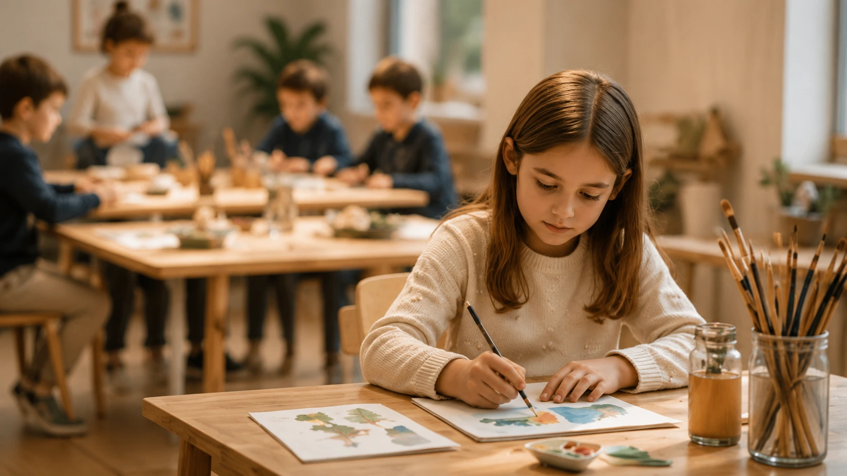 Creative learning materials in the art studio