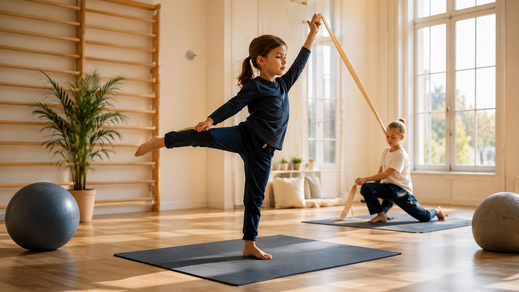 Movement and sensory equipment in a calm studio